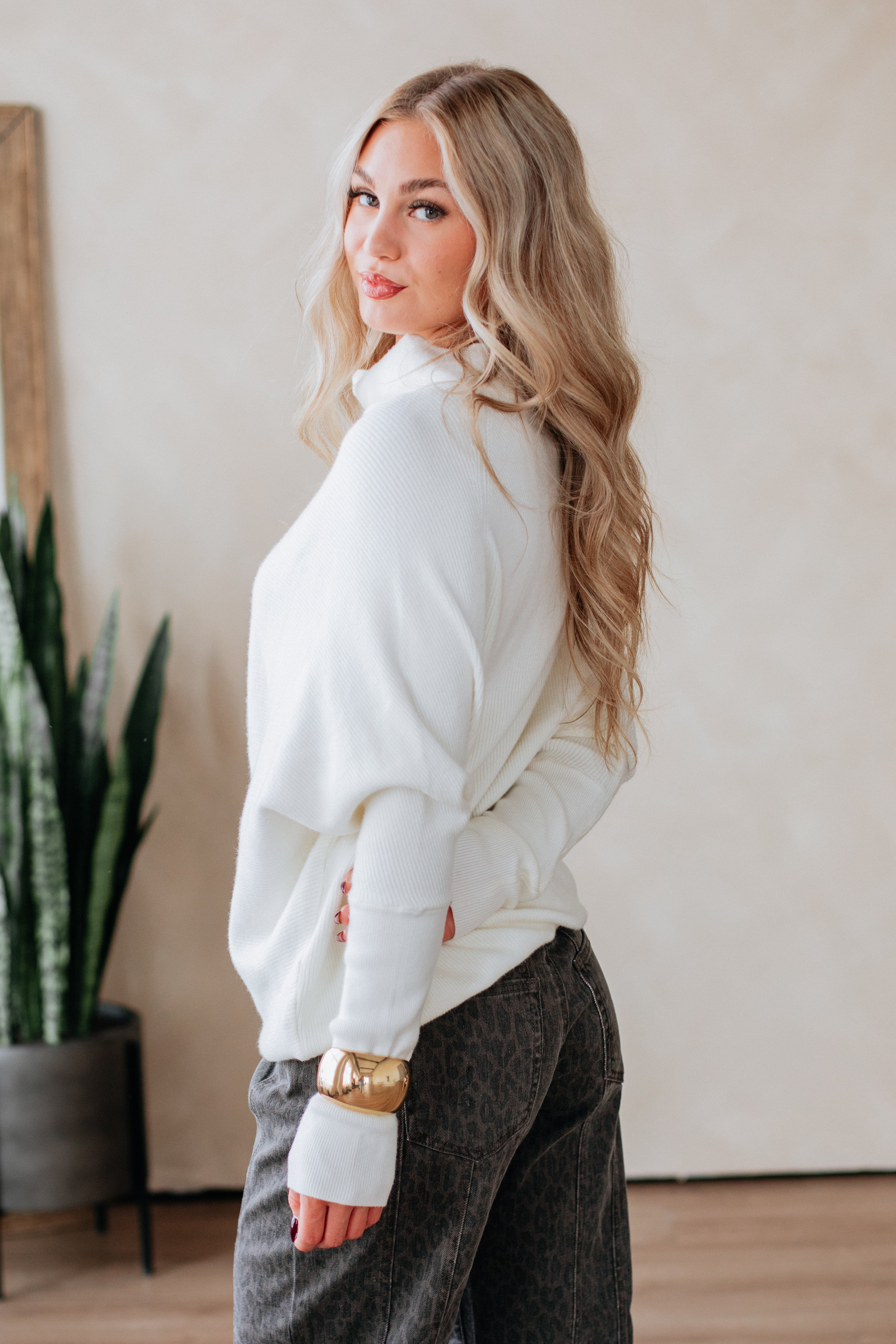 Gretchen Dolman Sweater - Cream - Image 2