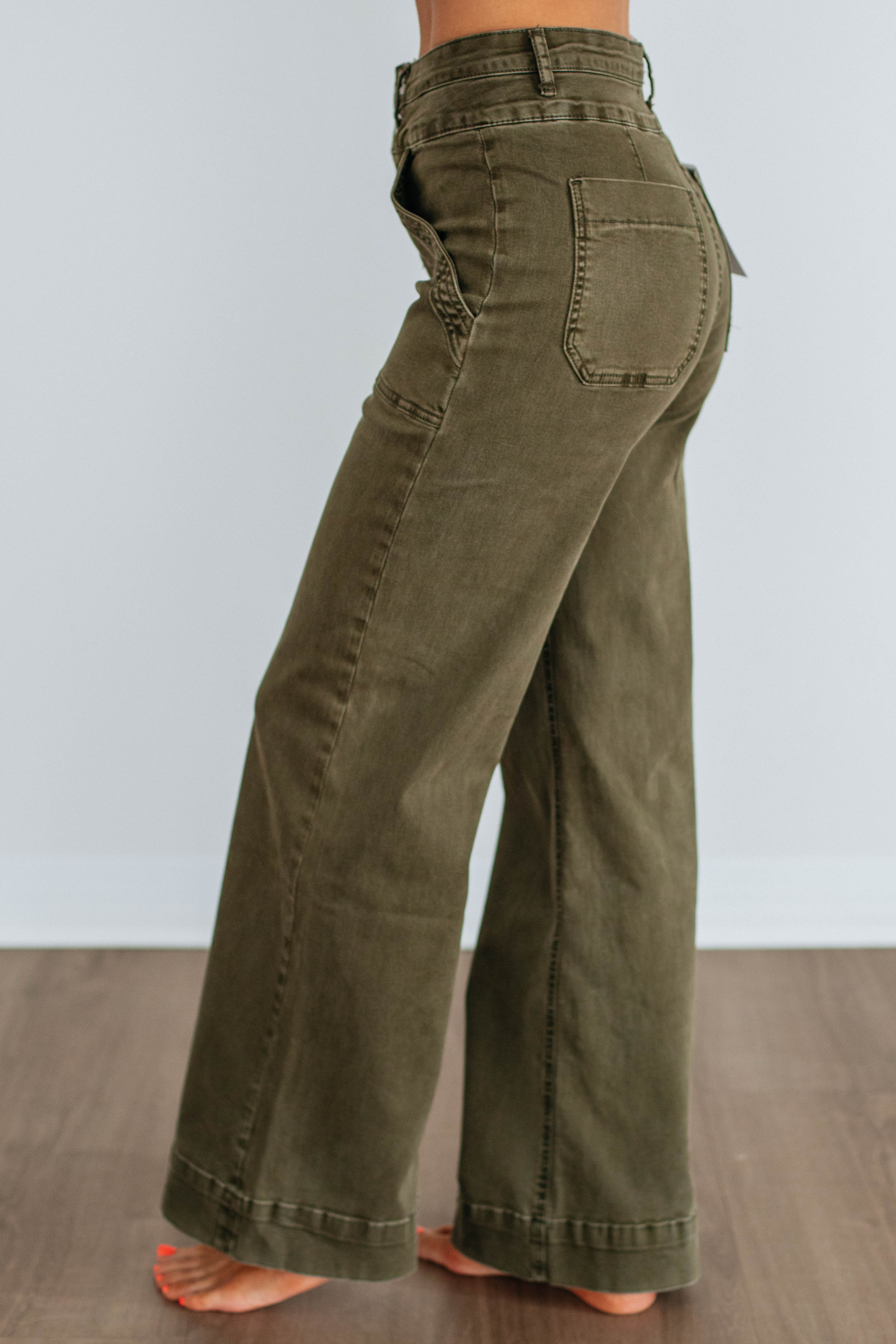 Bennett Mica Jeans - Dark Olive - Image 2