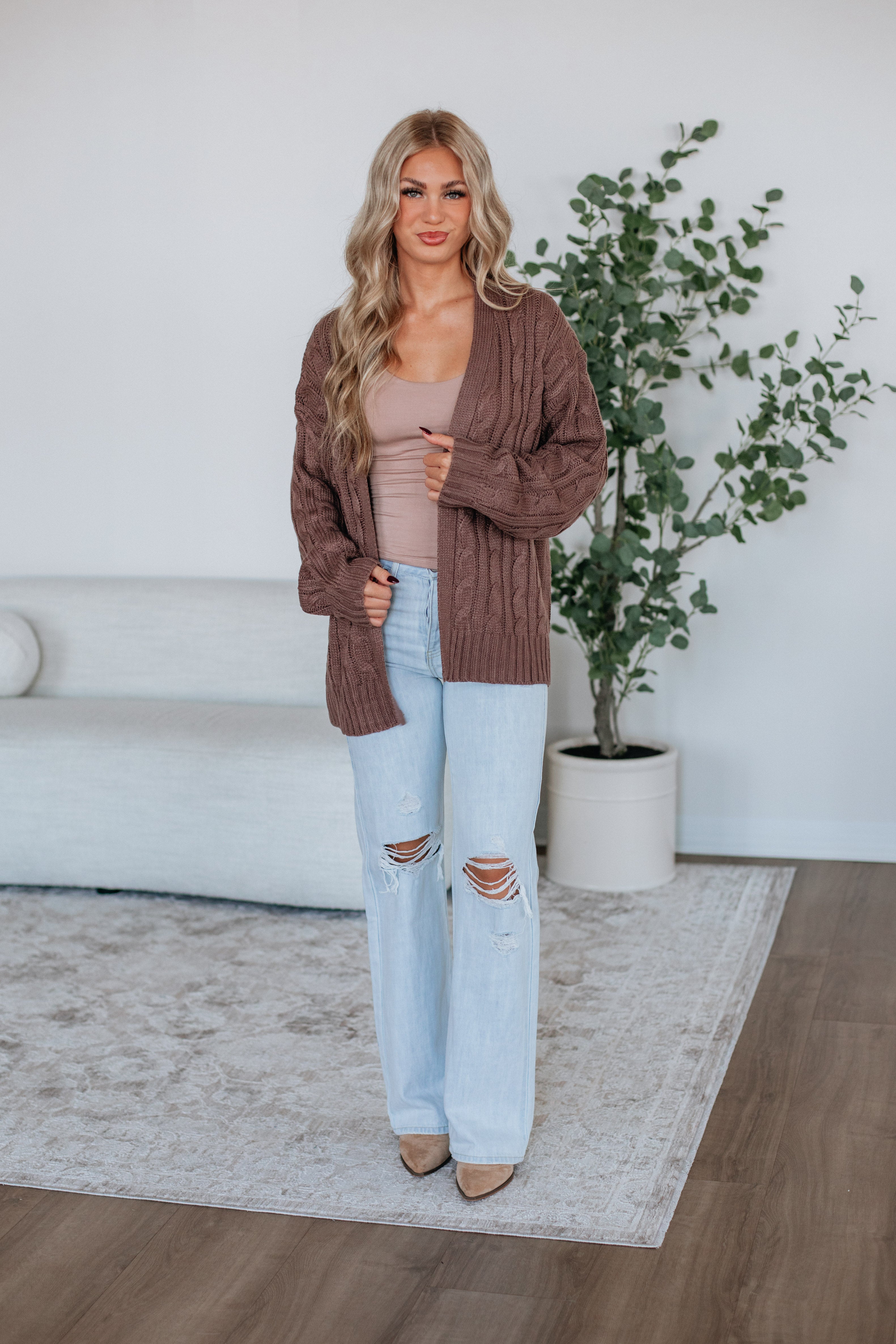 Shelly Cable Knit Cardigan - Image 3