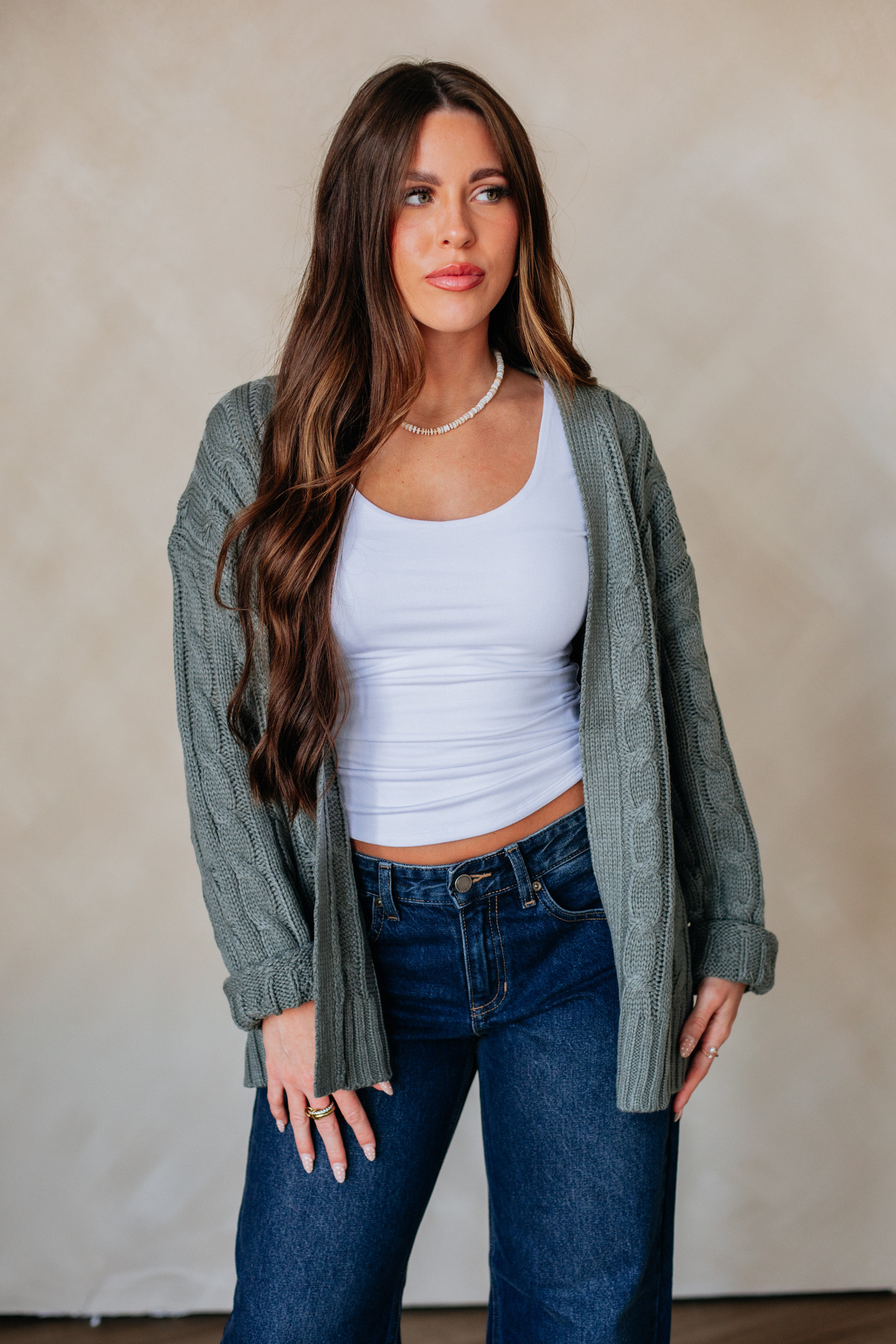 Shelly Cable Knit Cardigan - Image 6