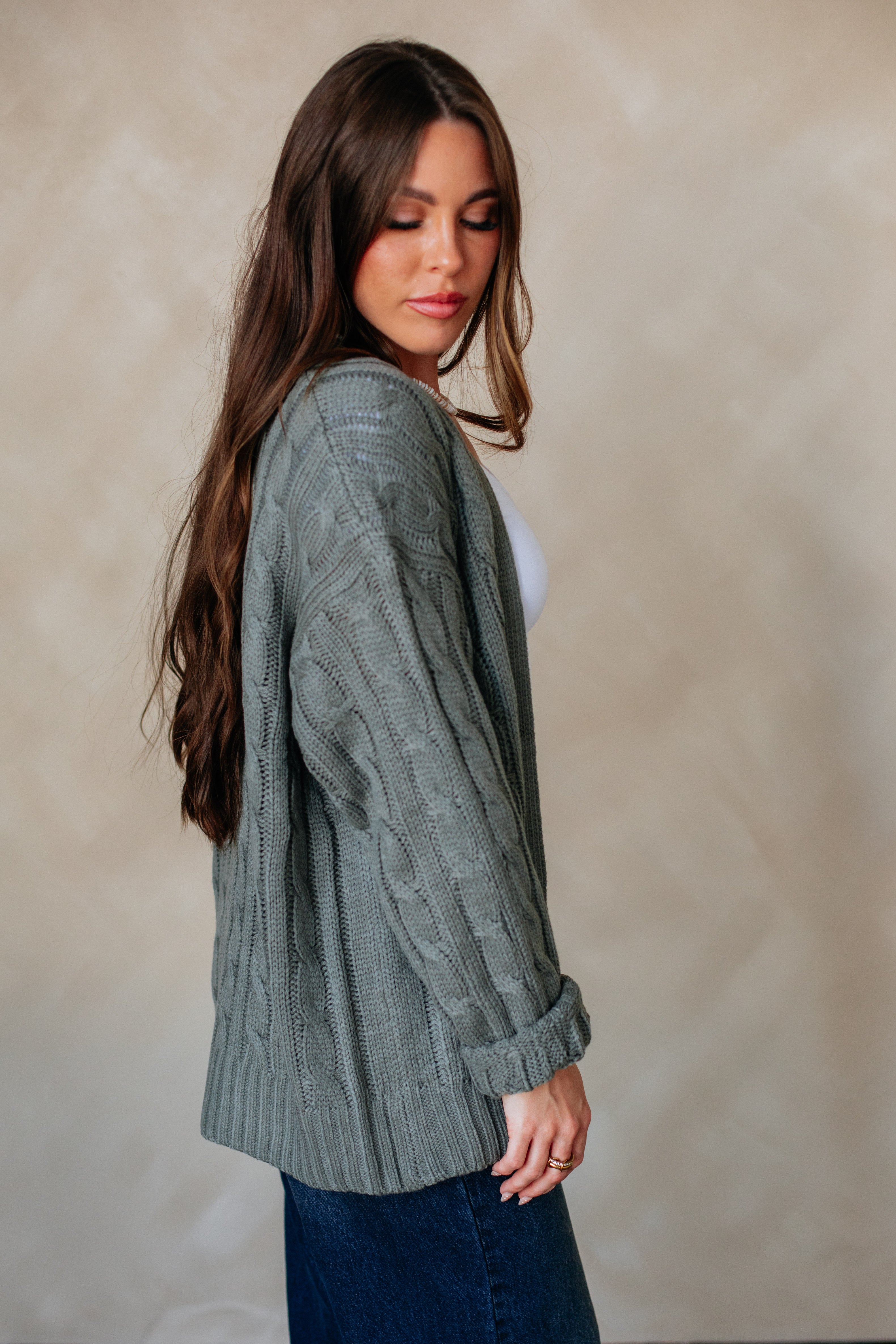 Shelly Cable Knit Cardigan - Image 9
